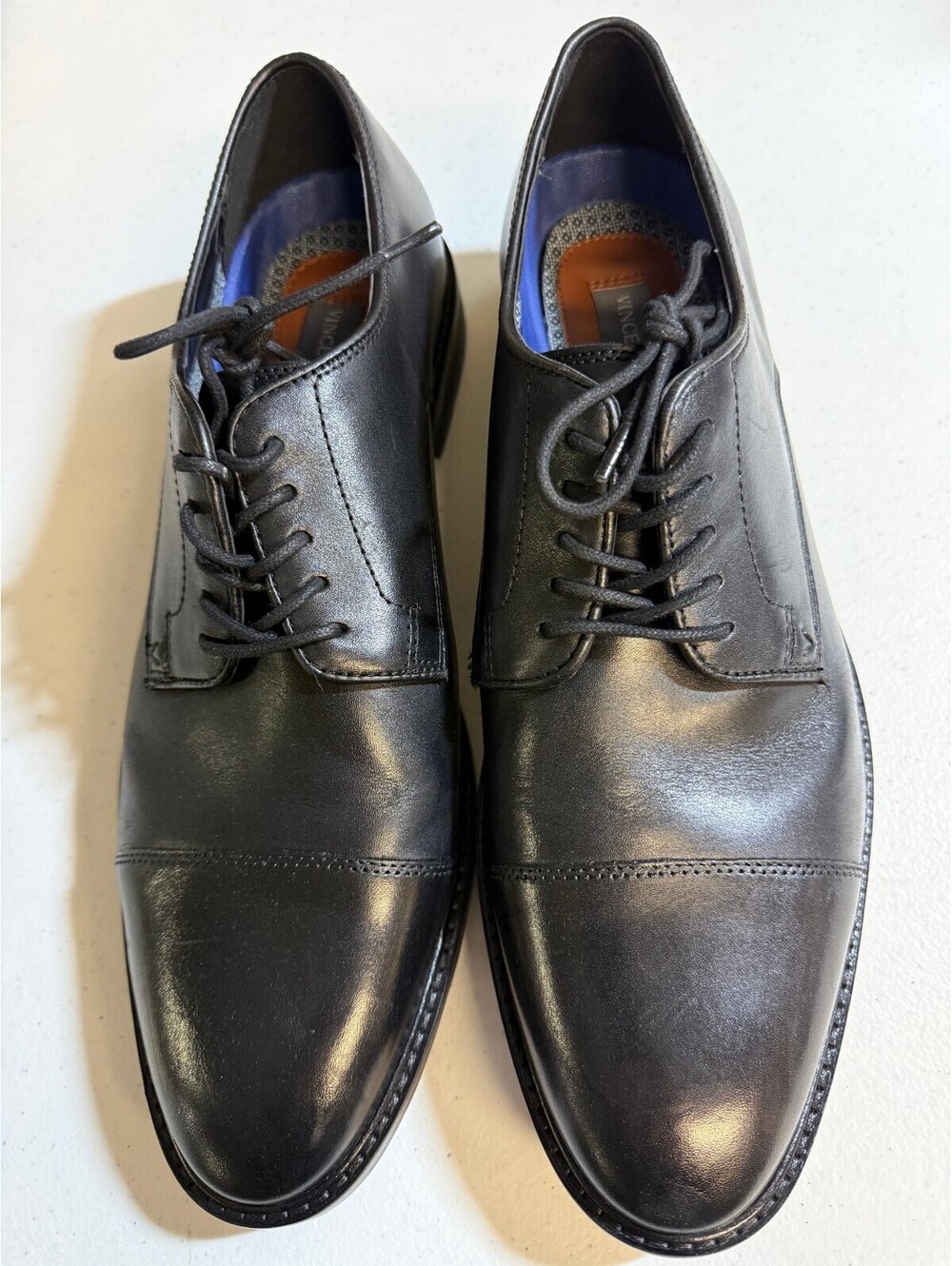 Vince Camuto Men's Black Leather Oxford Dress Shoes Size 10.5M